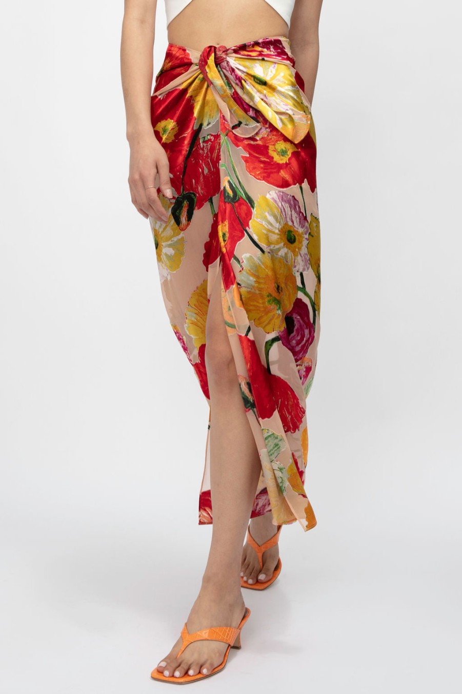 CULT GAIA Nila Skirt Coverup In Painted Floral | Bottoms