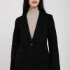 TANDEM Wool Blazer Jacket In Black | Jackets & Coats