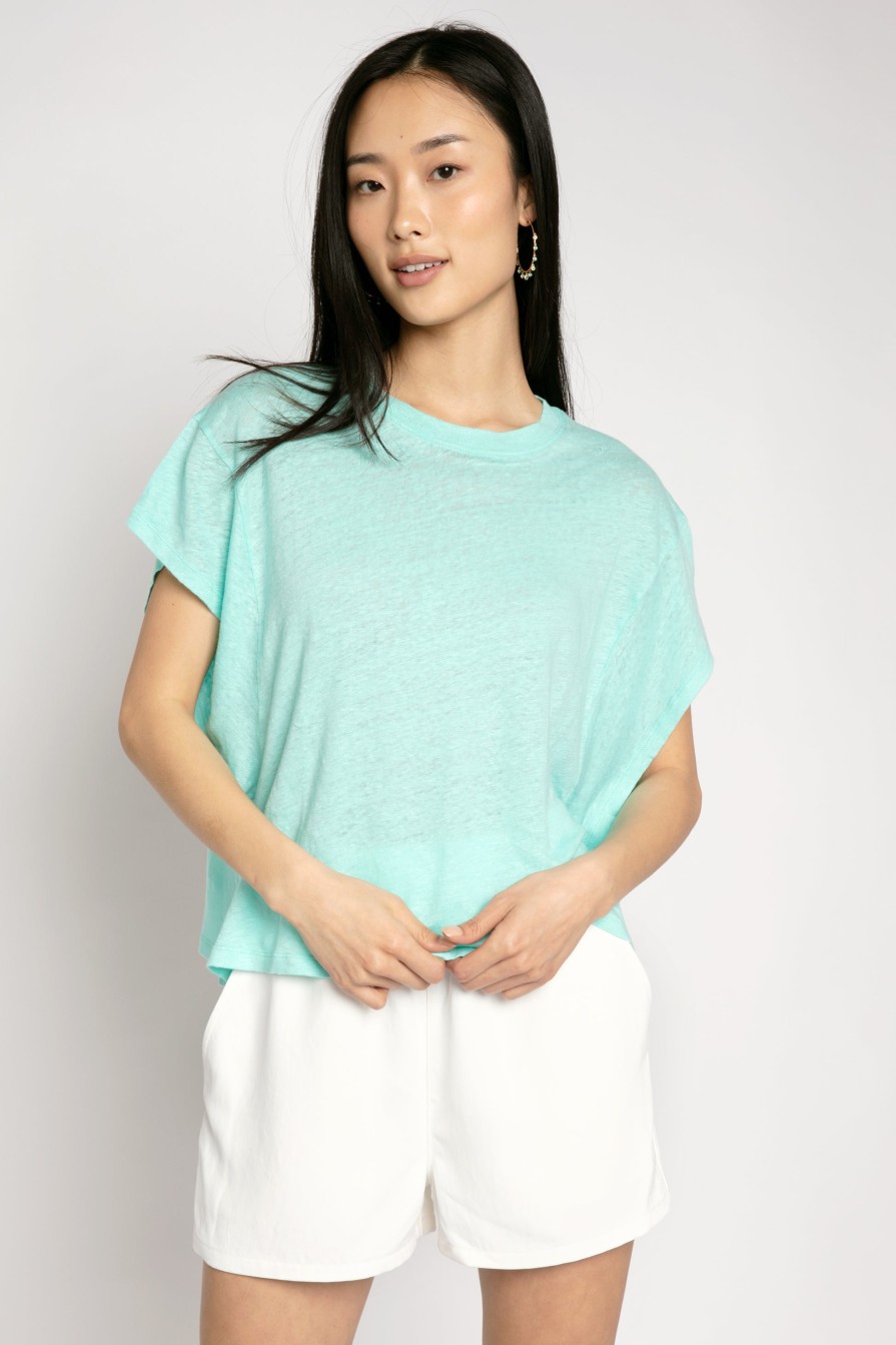 IRO Oster T-Shirt Top In Blue Lagoon | Loungewear