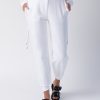 THE RANGE Knit Snap Track Pants In White | The Range - T. Boutique | Bottoms