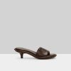 MARSÈLL Chocolate Leather Kitten Heel | Spilla Sandal | T. Boutique | Heels