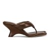 GIA BORGHINI Gia 6 Puffy Leather Thong Sandal In Coffee | Heels