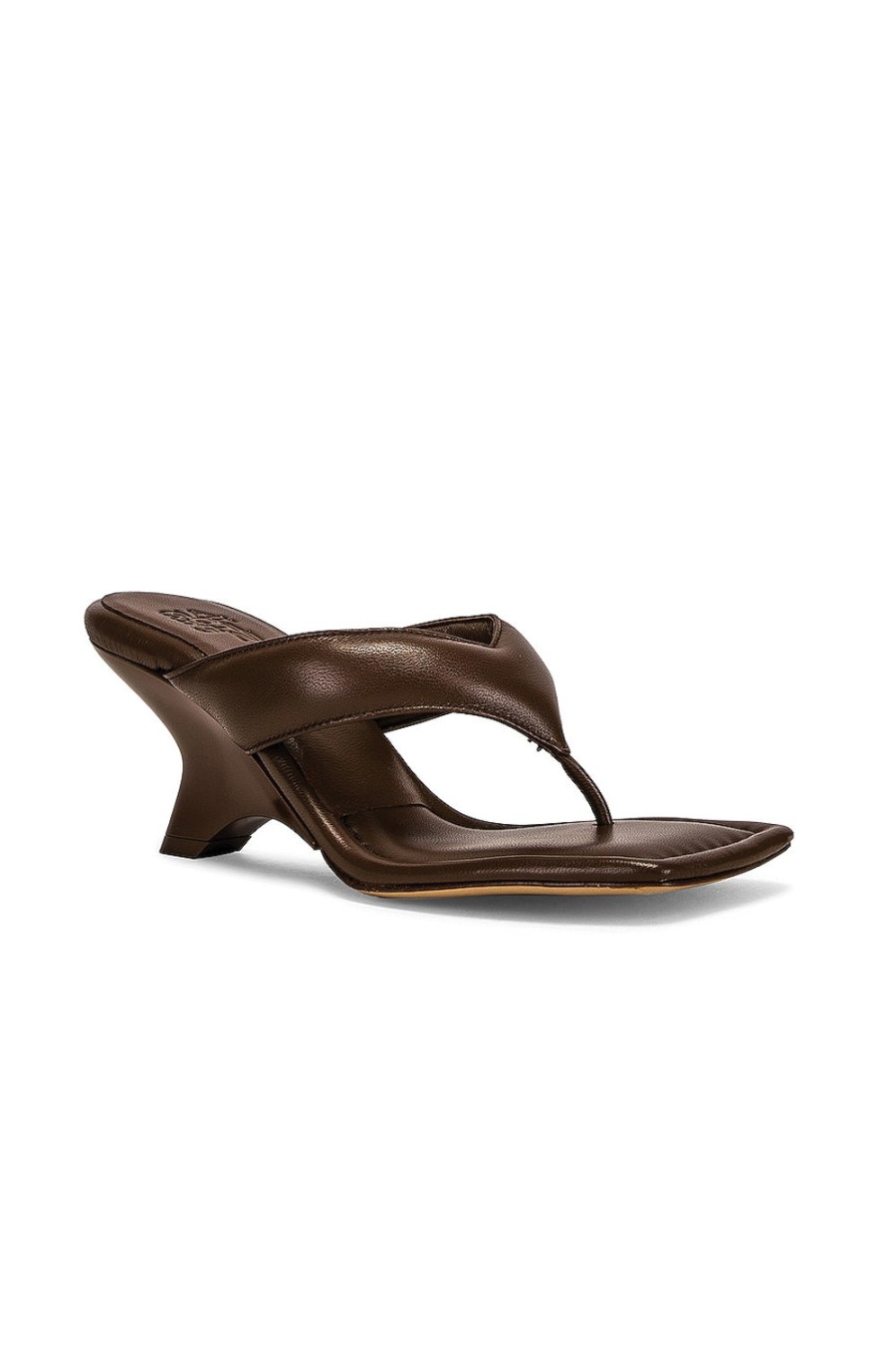 GIA BORGHINI Gia 6 Puffy Leather Thong Sandal In Coffee | Heels