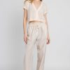 PESERICO Cotton Poplin Pant In Sesame Beige | Bottoms