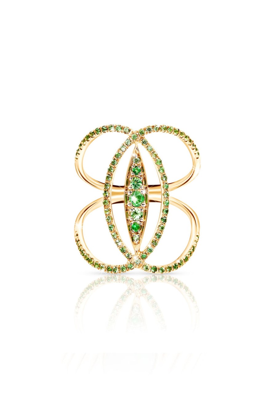 L.A. STEIN Tsavorite Marquis Ring In 18K Yellow Gold | Jewelry