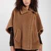 MAX MARA Tebe Teddy Cape Wrap Poncho In Camel | Jackets & Coats