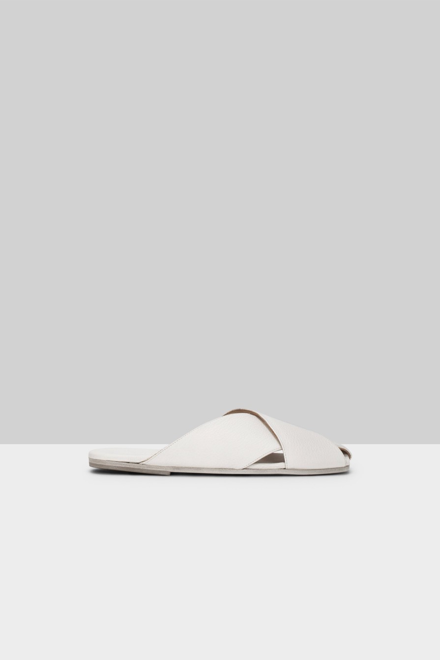 MARSÈLL Spatola Crossover Leather Slide In Optical White | Flats