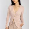 AERON Sylvie Cotton Cardigan In Pale Rose | Knitwear