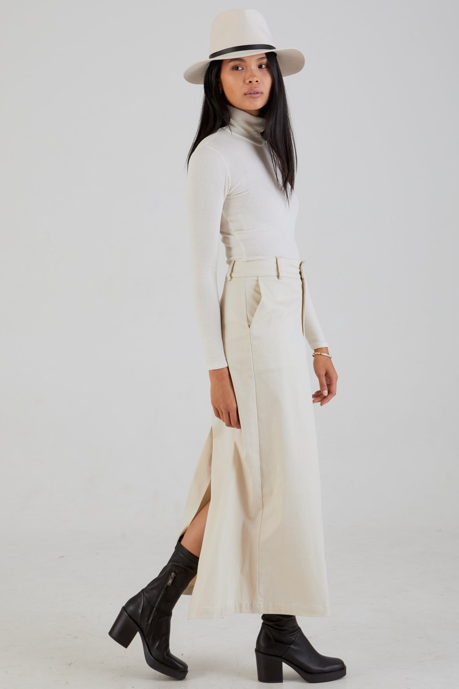 SABLYN Patricia Twill Skirt In Gardenia | Bottoms