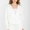 MAX MARA LEISURE Kamila Cotton Fleece Zip-Up Hoodie In White | Loungewear