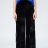 FORTE FORTE Velvet High Waist Pants In Nero | Forte Forte - T. Boutique | Bottoms