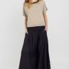 FABIANA FILIPPI Long Linen Skirt In Nero | Bottoms