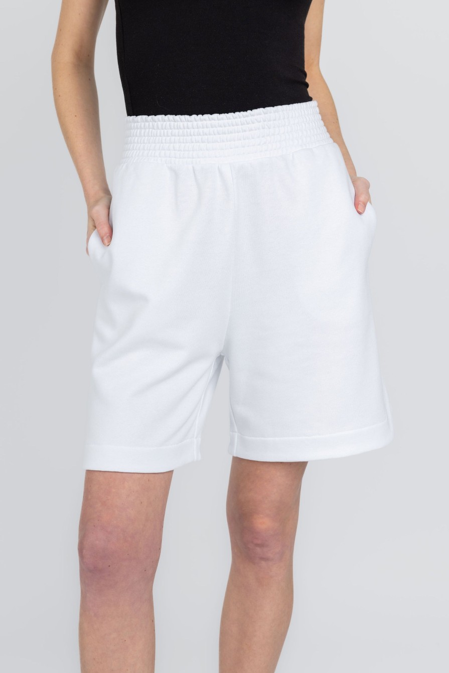 FABIANA FILIPPI Cotton Bermuda Sweat Short In White | Bottoms