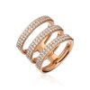 VELINA 3 Fili Diamond Ring In 18K Yellow Gold | Jewelry