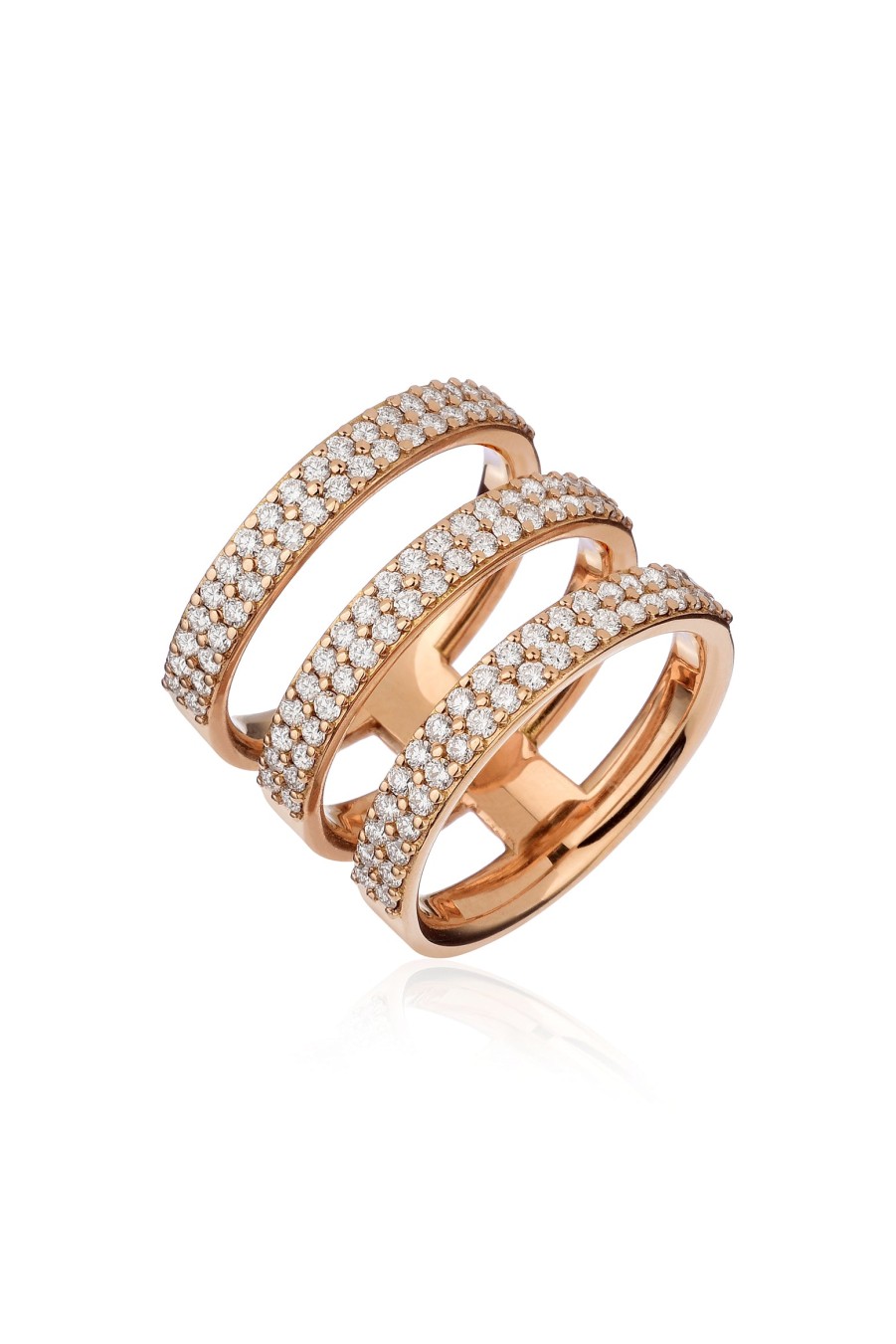 VELINA 3 Fili Diamond Ring In 18K Yellow Gold | Jewelry