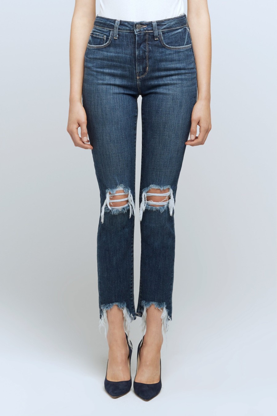 L'AGENCE High Line Skinny Jean In Destroyed Encina | L'Agence - T. Boutique | Bottoms