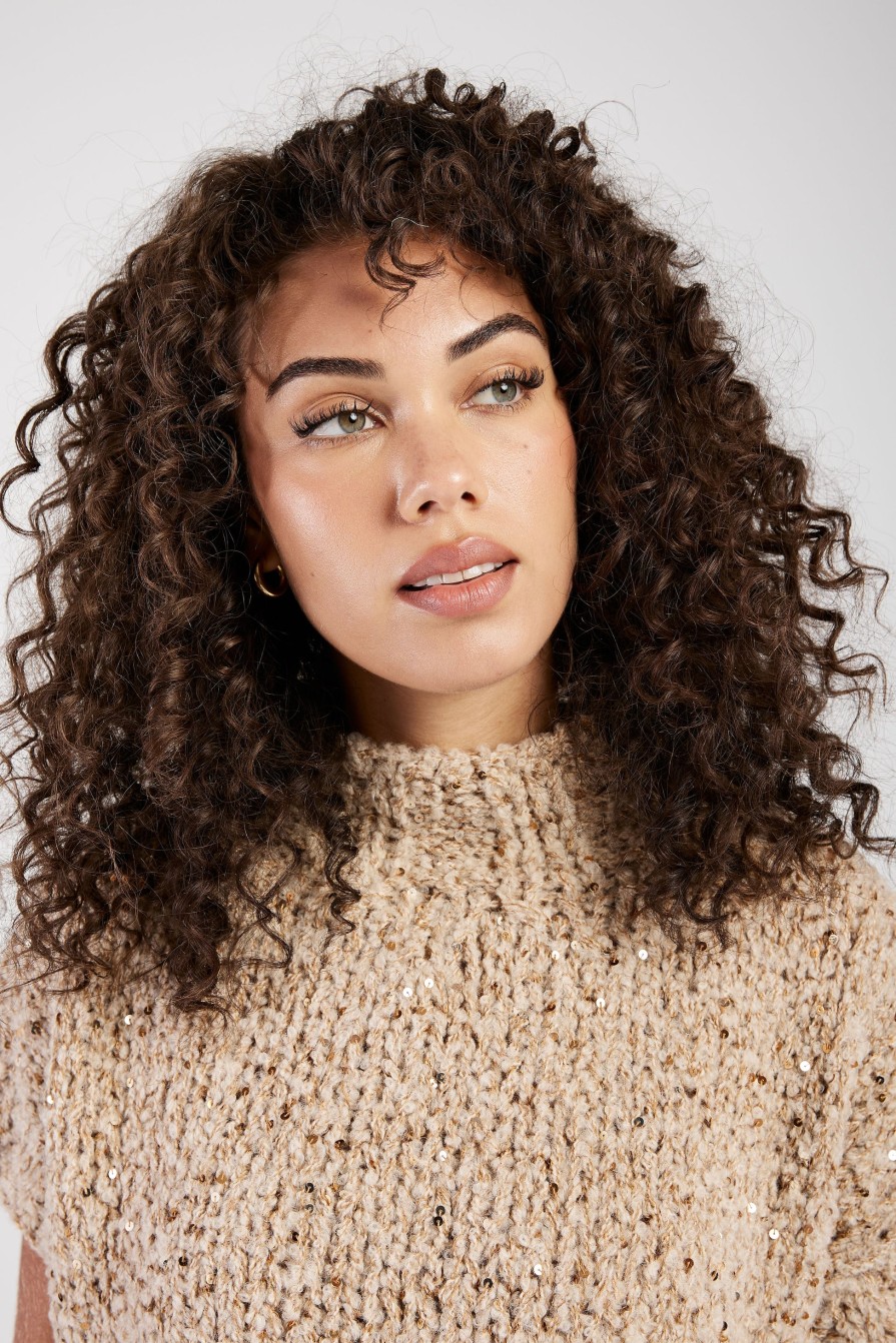 GENTRYPORTOFINO Cropped Knit Wool Sweater In Champagne | Knitwear