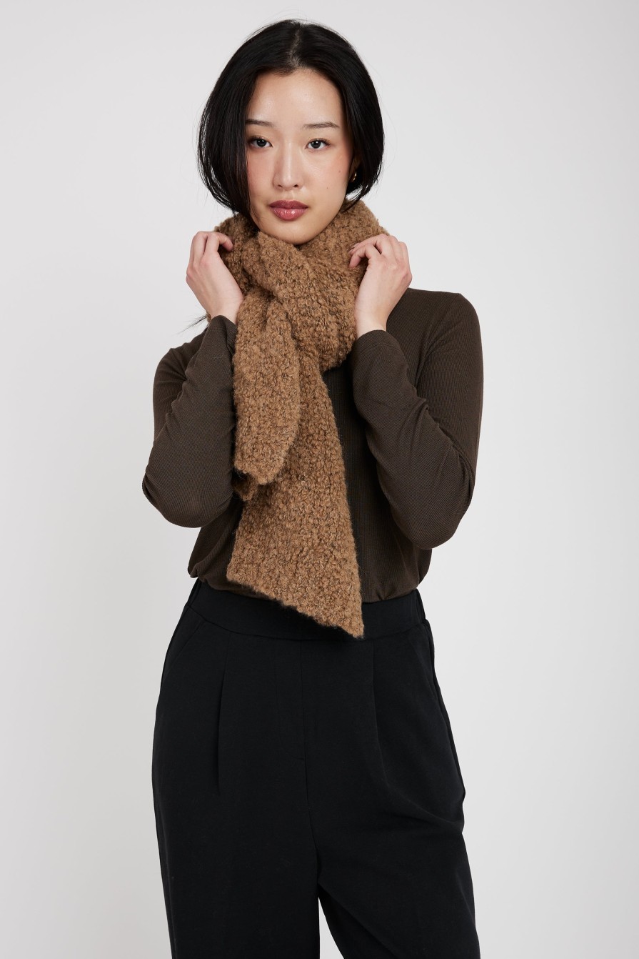 TANDEM Tandem Boucle Scarf In Camel | Scarves