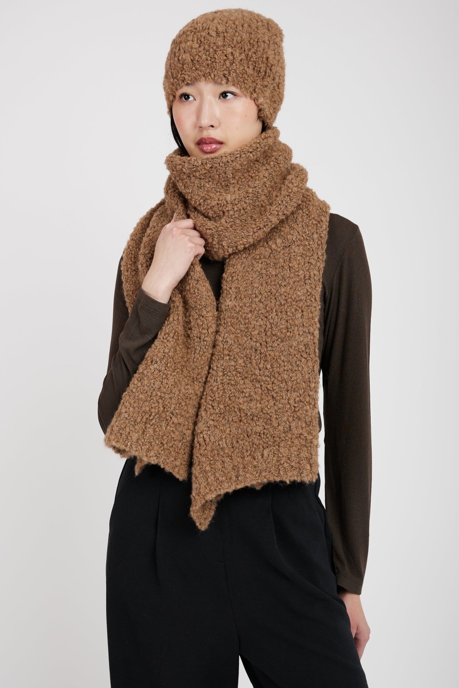 TANDEM Tandem Boucle Scarf In Camel | Scarves