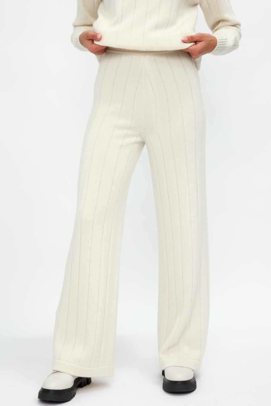 GENTRYPORTOFINO Cashmere Knit Pant In Burro | Bottoms