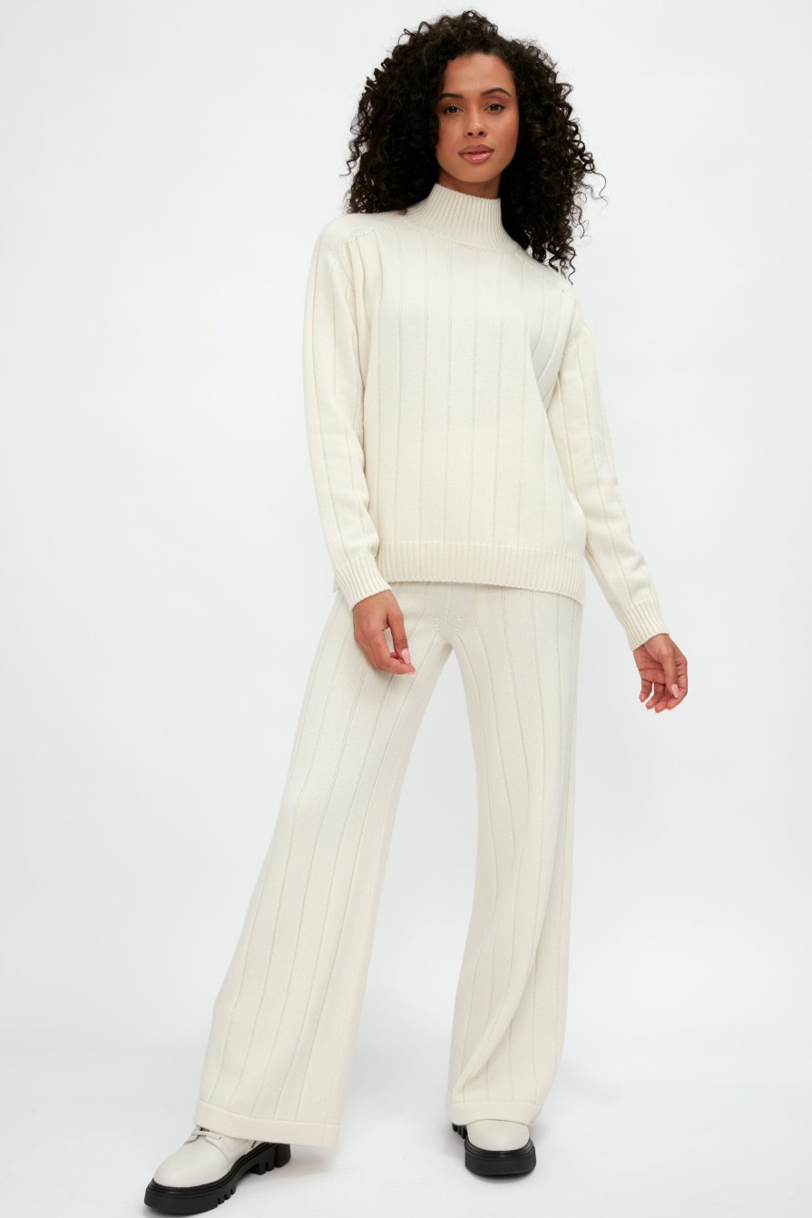 GENTRYPORTOFINO Cashmere Knit Pant In Burro | Bottoms