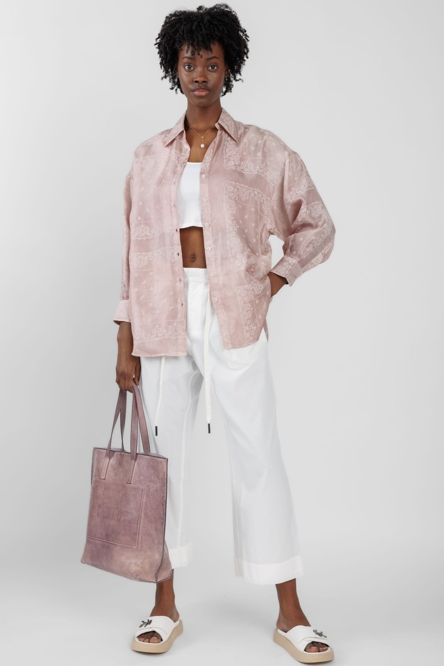 GIORGIO BRATO Leather Tote Bag In Blush | Bags