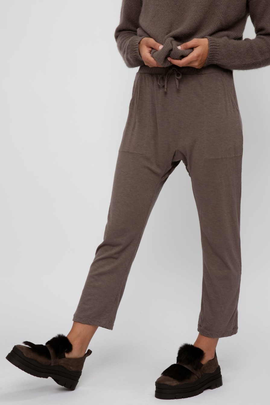 PRIVATE 0204 Cool Cashmere Jersey Jogger In Choco | Bottoms