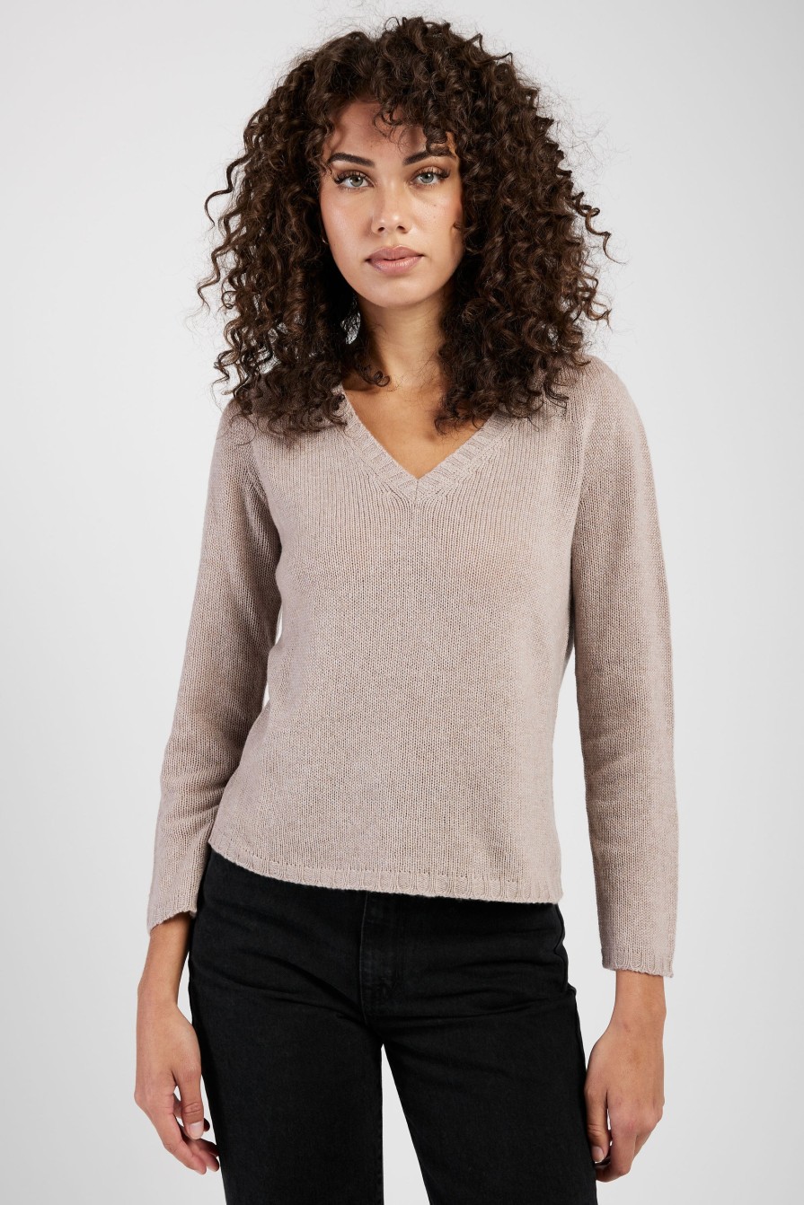 FABIANA FILIPPI Cashmere V-Neck Sweater In Tortora | Knitwear