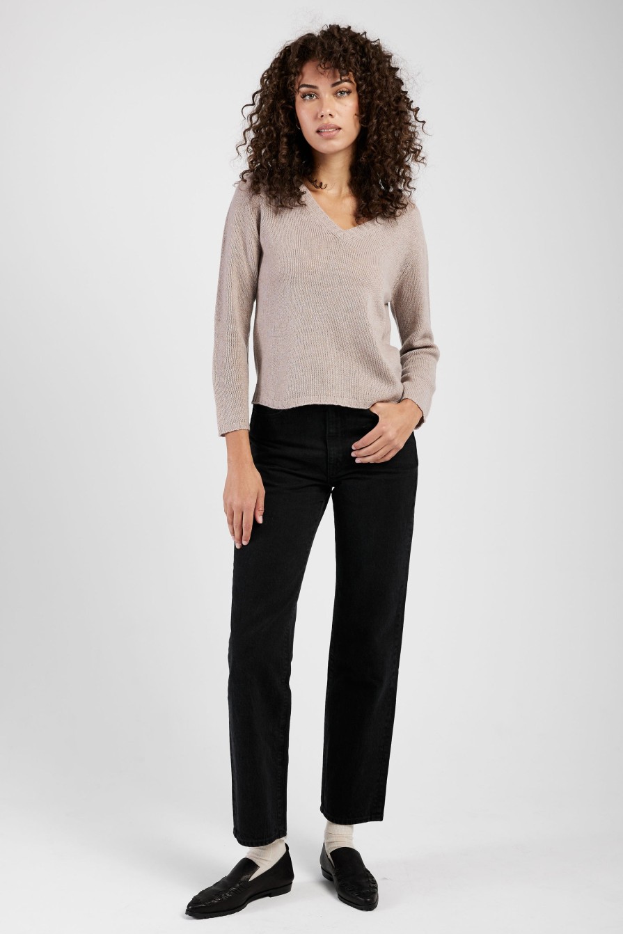 FABIANA FILIPPI Cashmere V-Neck Sweater In Tortora | Knitwear