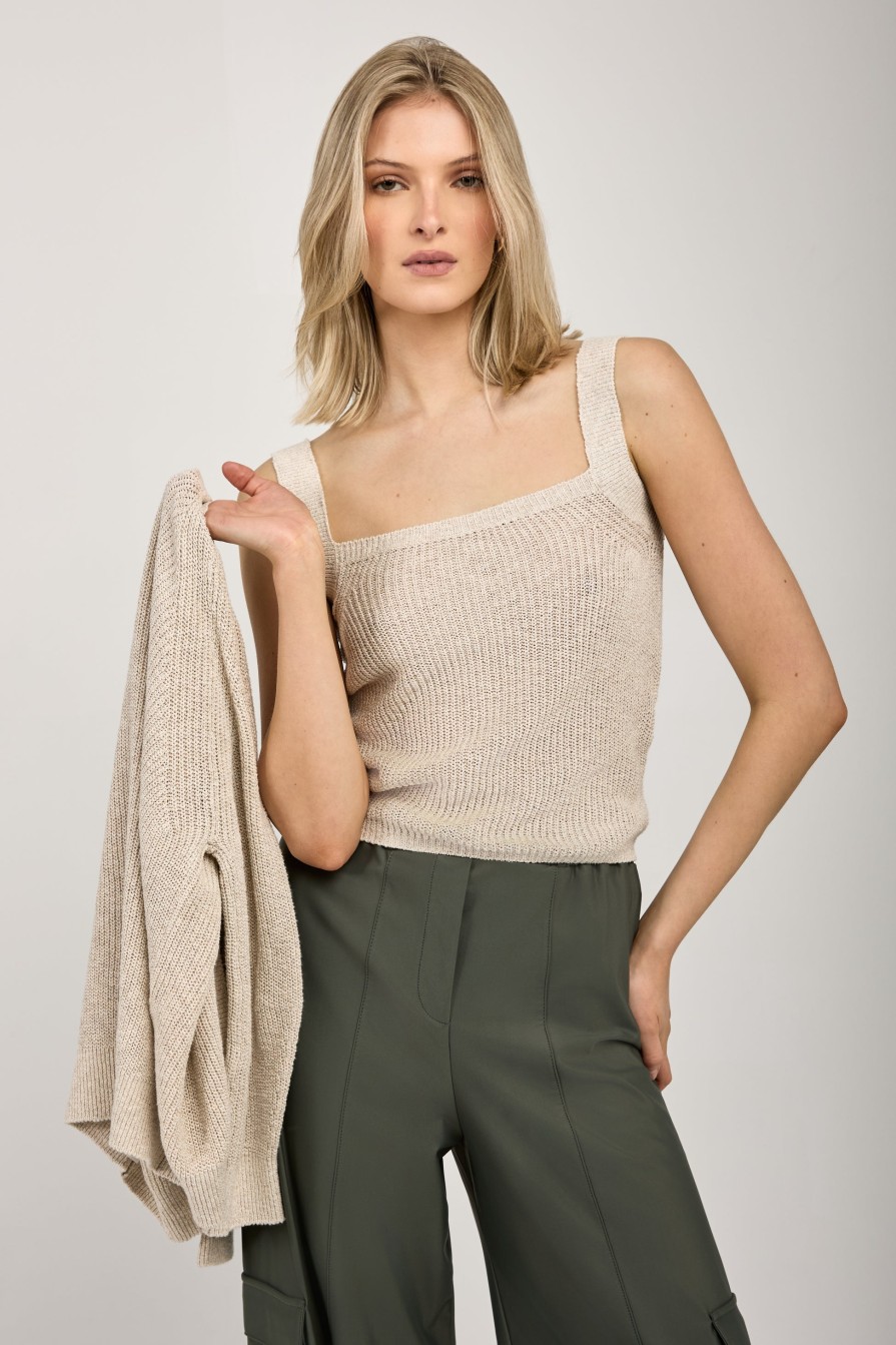 MAX MARA Tenore Knit Cardigan Twinset In Ecru | Knitwear