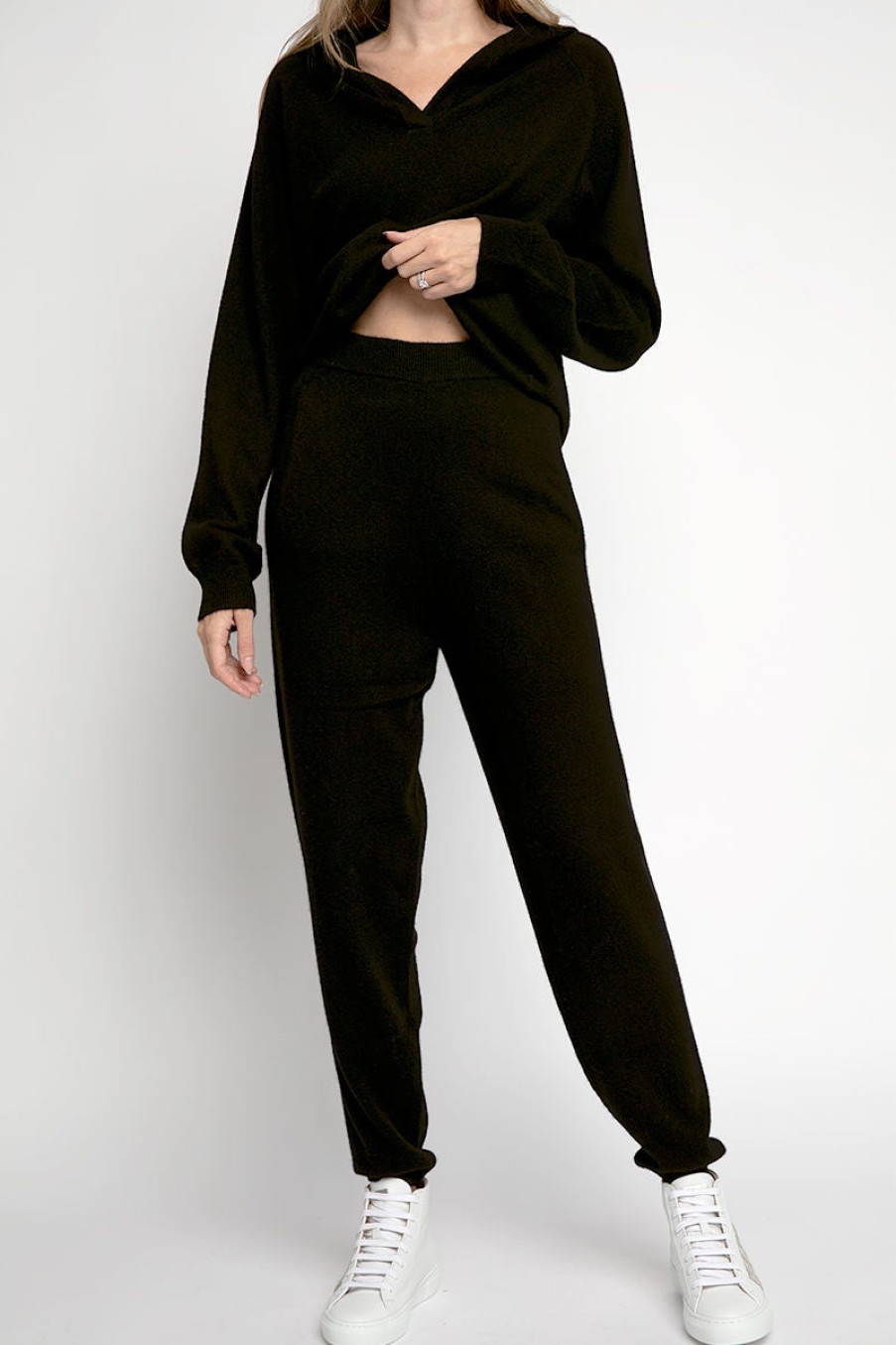 MAX MARA LEISURE Shock Cashmere Trouser In Black | Max Mara Leisure - T. Boutique | Bottoms