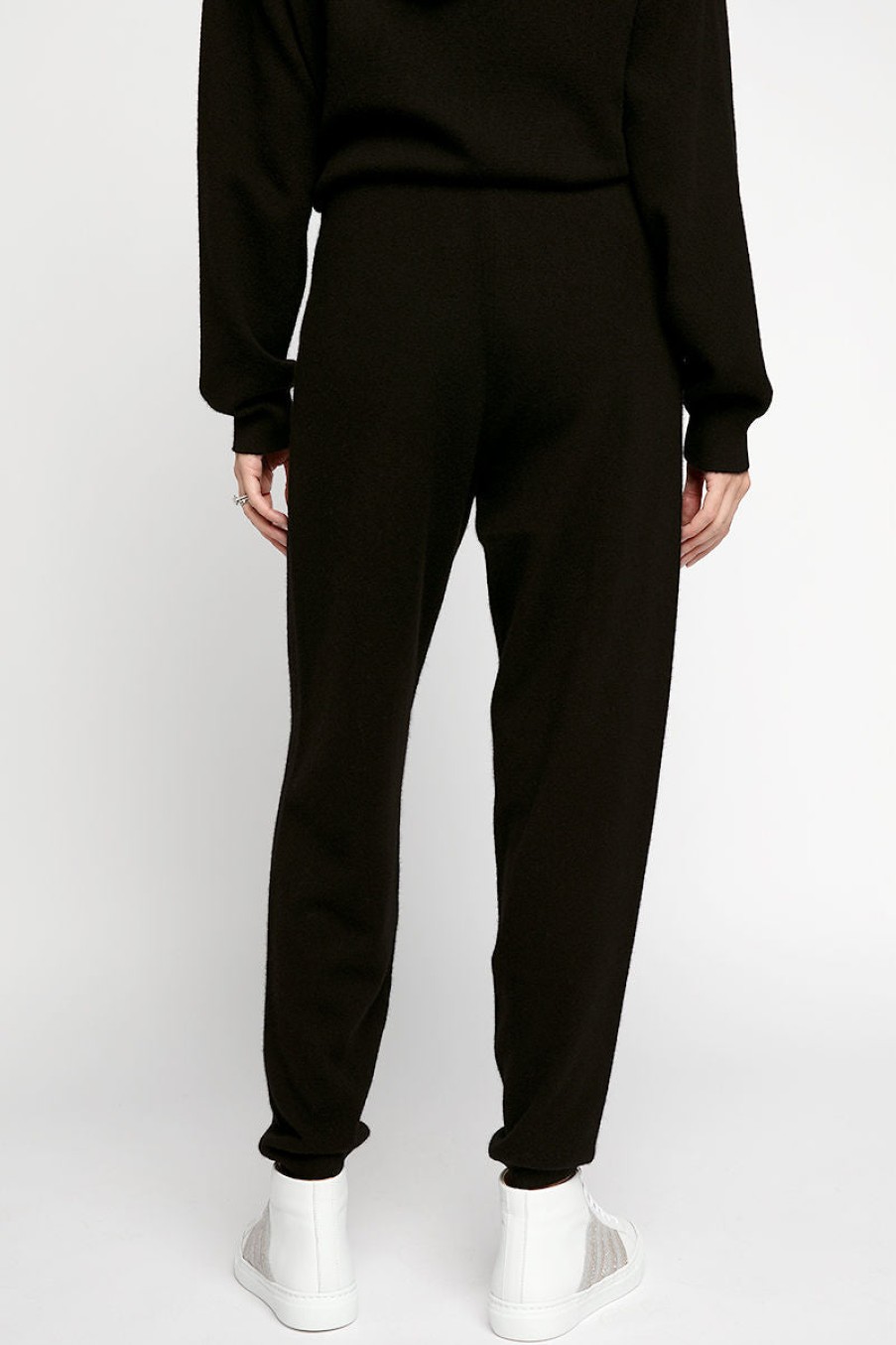 MAX MARA LEISURE Shock Cashmere Trouser In Black | Max Mara Leisure - T. Boutique | Bottoms