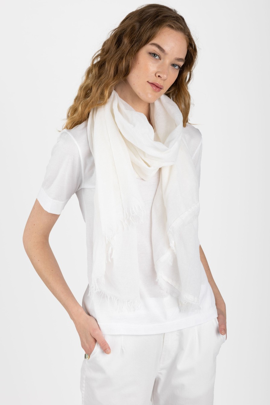 PRIVATE 0204 Net Cashmere Scarf In White | Scarves