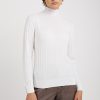 PESERICO Tricot Mock Neck Sweater In Bright White | Knitwear