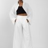 ANDREA YA'AQOV Pleated Wide Leg Pant In White | Bottoms