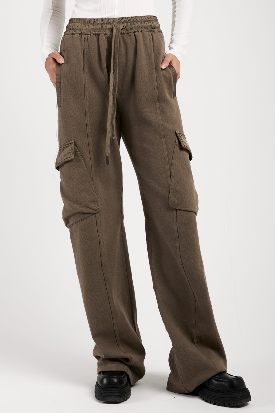 ANDREA YA'AQOV Relaxed Cargo Pant In Taupe | Bottoms