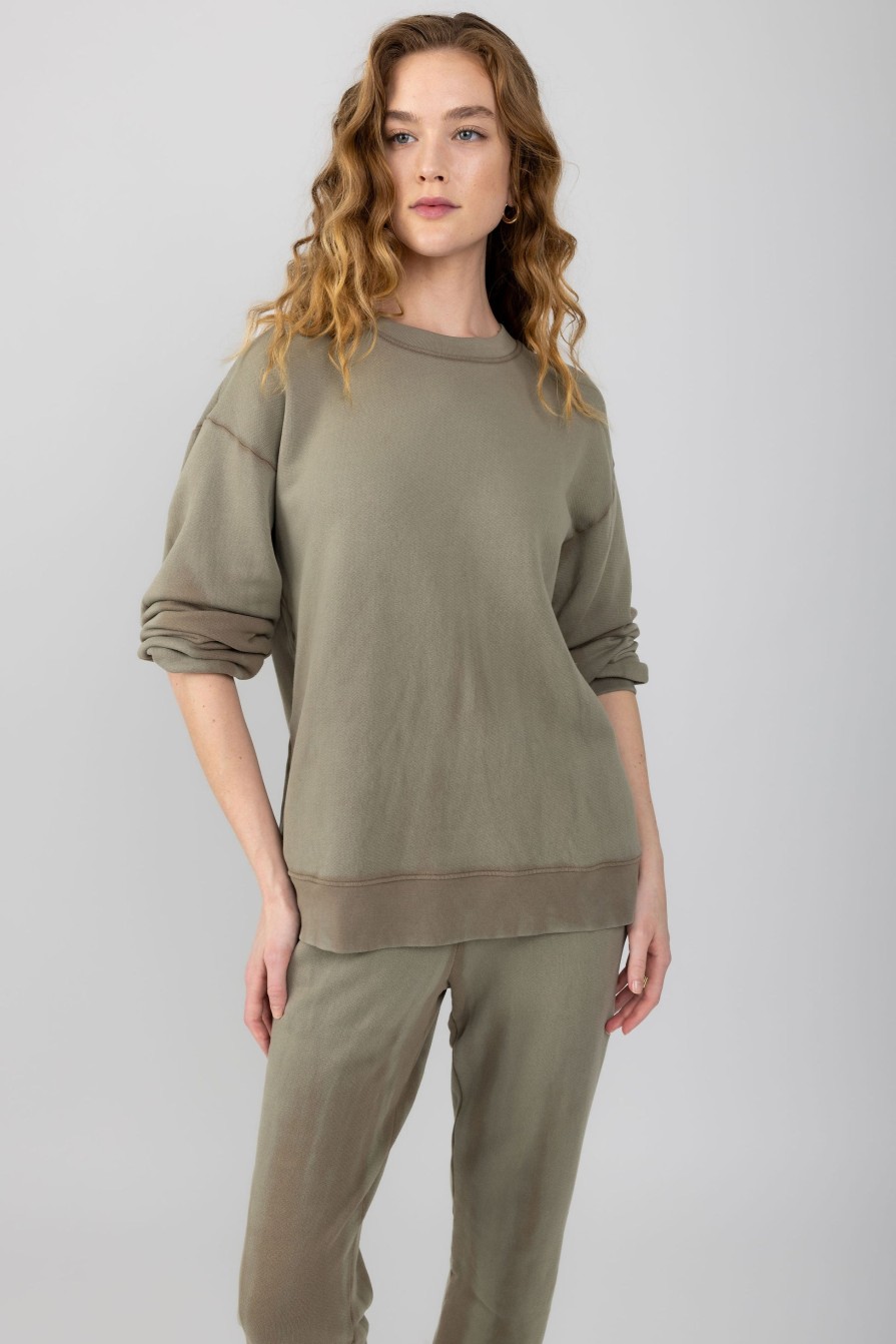 COTTON CITIZEN Brooklyn Crewneck Sweatshirt In Chai Cast | Loungewear