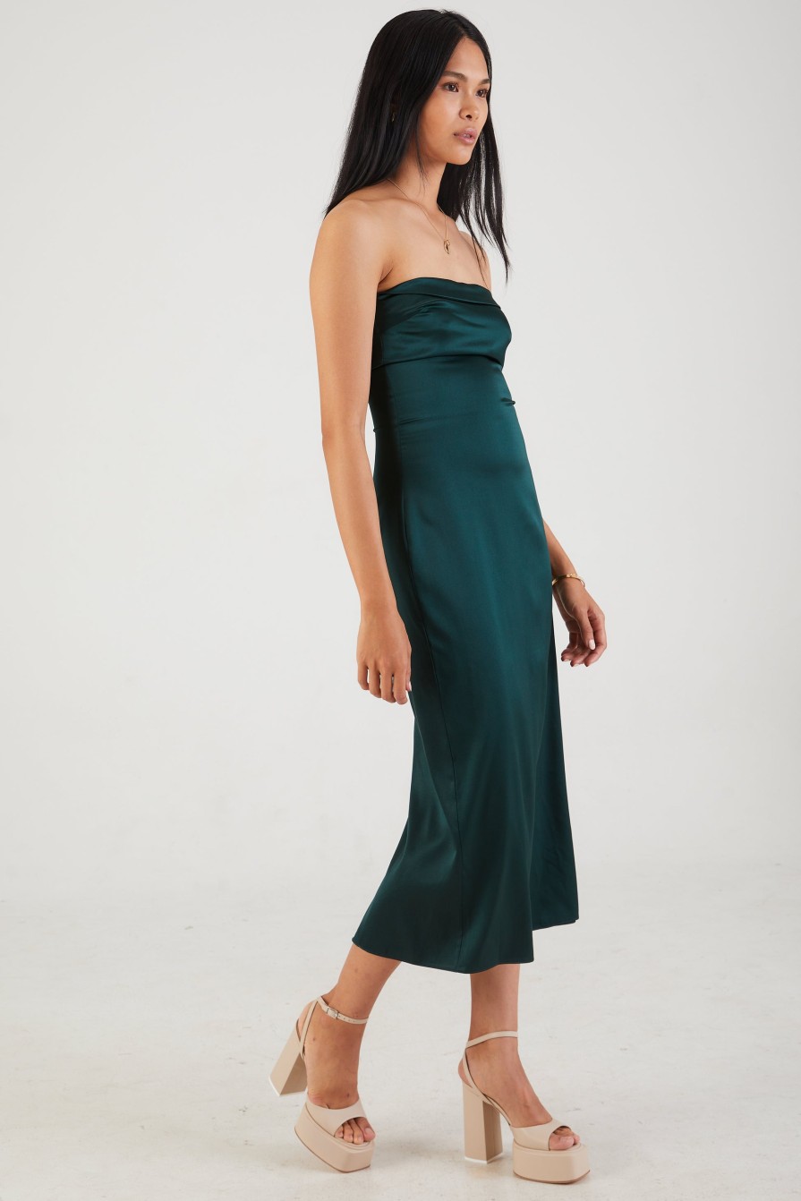 SABLYN Severine Strapless Dress In Deep Forest | Dresses & Skirts