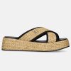 MAX MARA Braies Platform Slides In Beige And Black | Flats