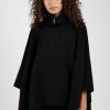 FABIANA FILIPPI High Neck Maxi Cape In Black | Jackets & Coats