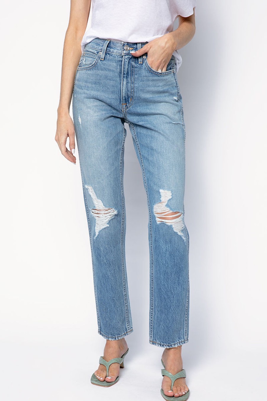 SLVRLAKE Virginia Slim Jeans In Rolling Waters | Slvrlake - T. Boutique | Bottoms