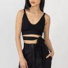 FORTE FORTE Sustainable Viscose Bralette In Black | Knitwear