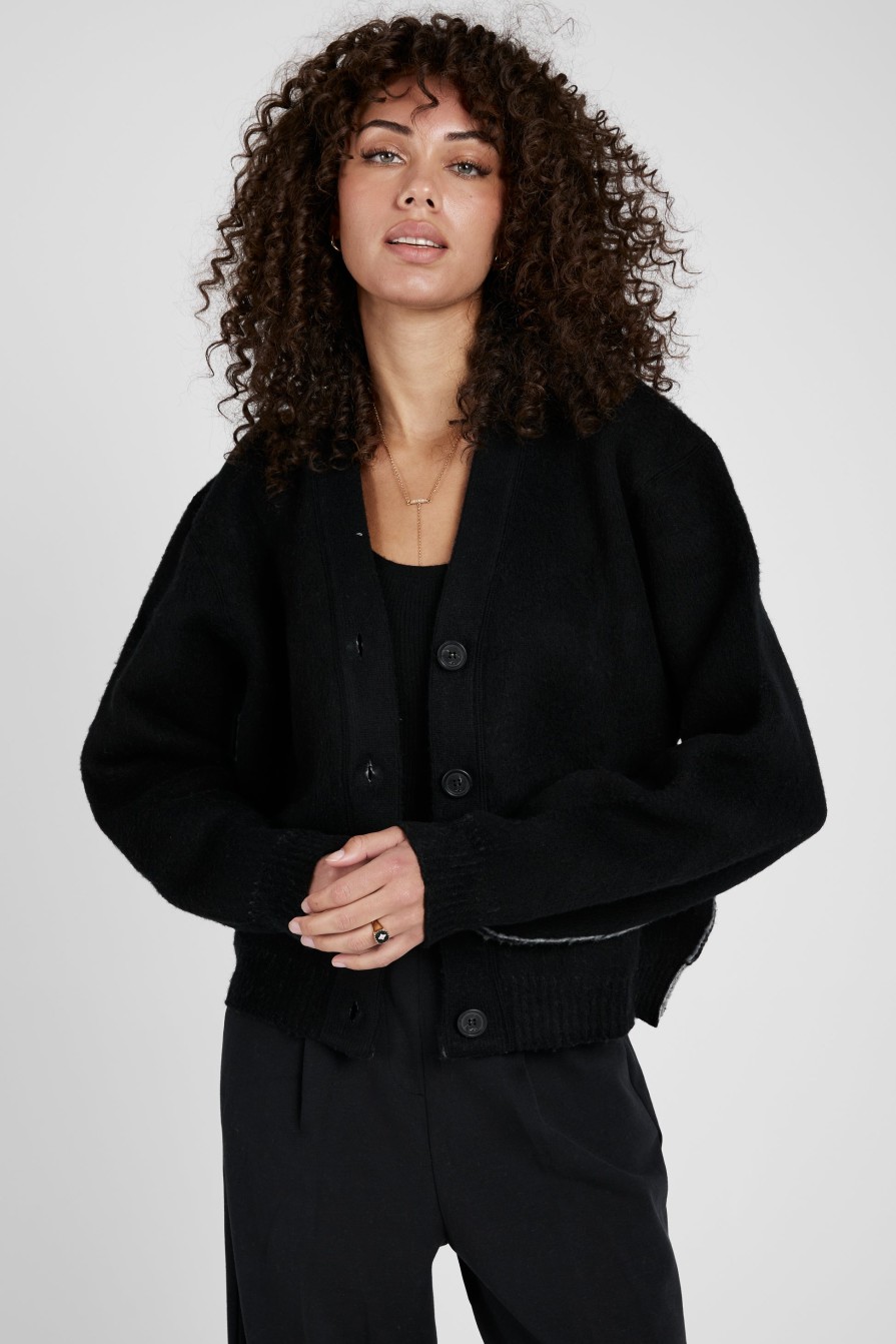 N°21 Oversized Knitted Cardigan In Black | Knitwear