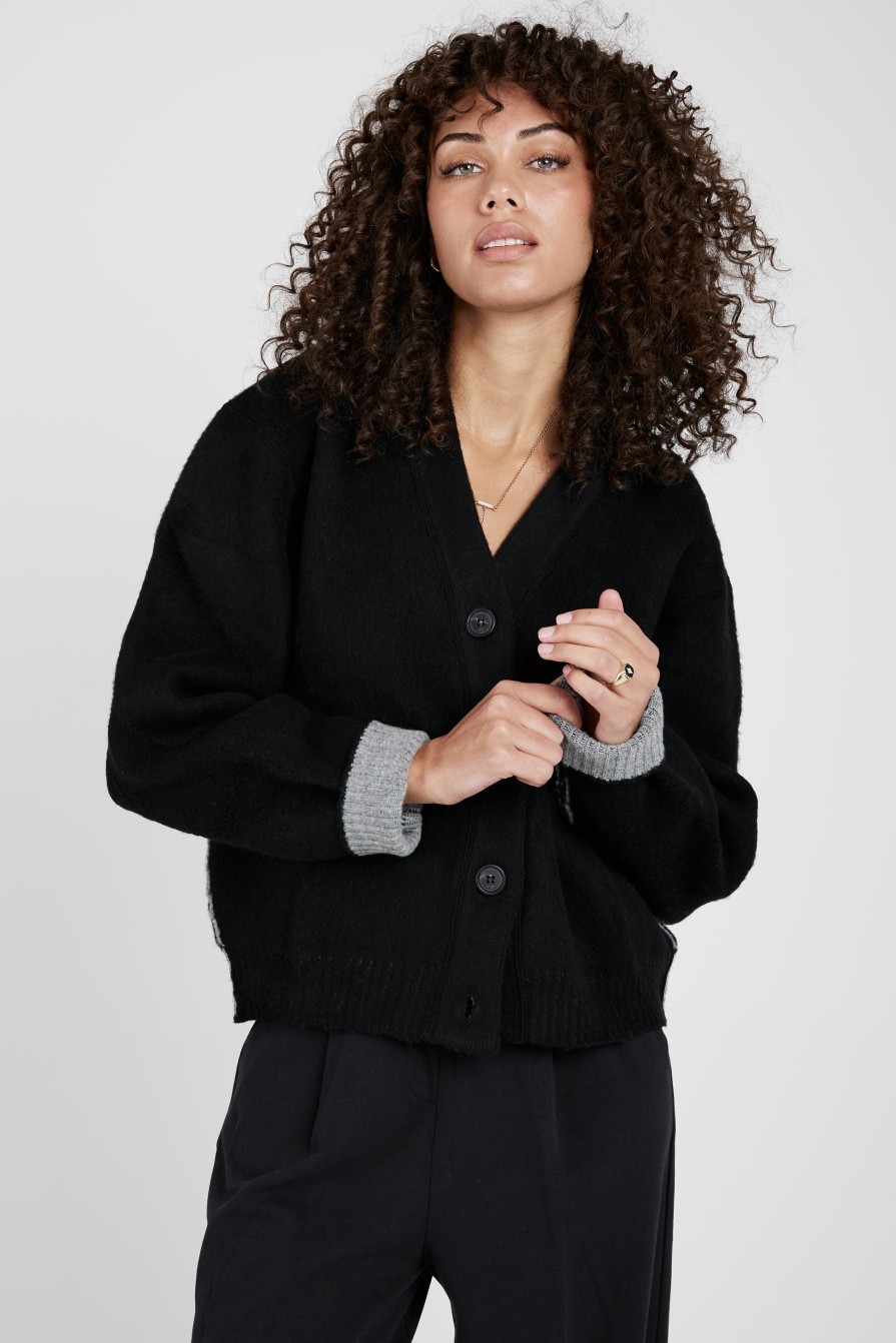 N°21 Oversized Knitted Cardigan In Black | Knitwear