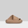 MARSÈLL Ciambellona Leather Platform Slide In Hazelnut | Flats