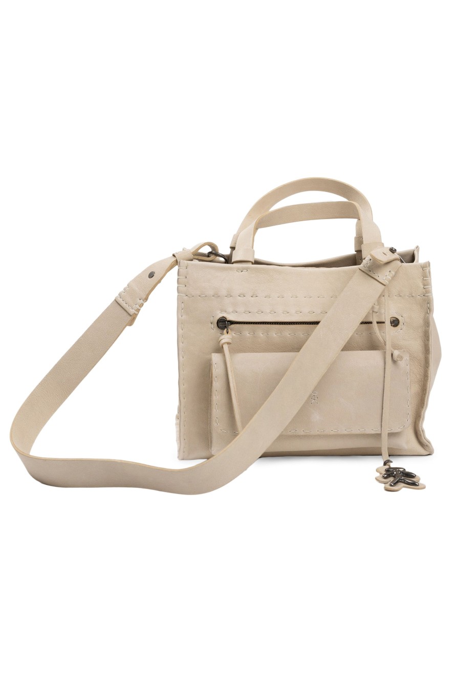 HENRY BEGUELIN Shopping Pocket Leather Bag In Old Iron Beige | Bags