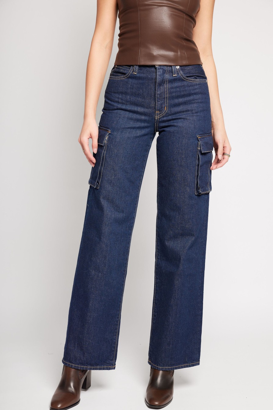 SLVRLAKE Grace Cargo Jean In Midnight Mile | Bottoms