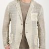 AVANT TOI Hand-Painted Net Fabric Blazer Jacket In Taupe | Tops