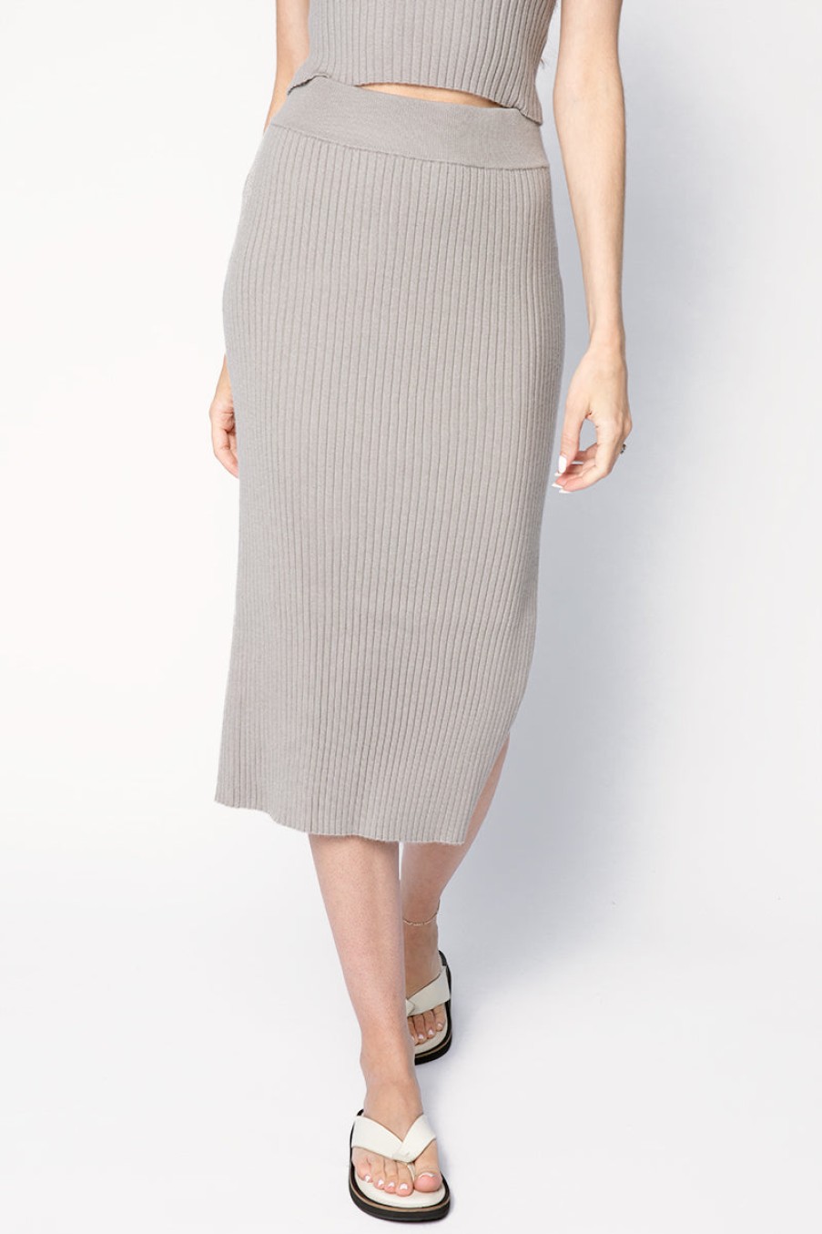 SABLYN Buy Debs Fitted Skirt In Fog | Sablyn - T. Boutique | Bottoms