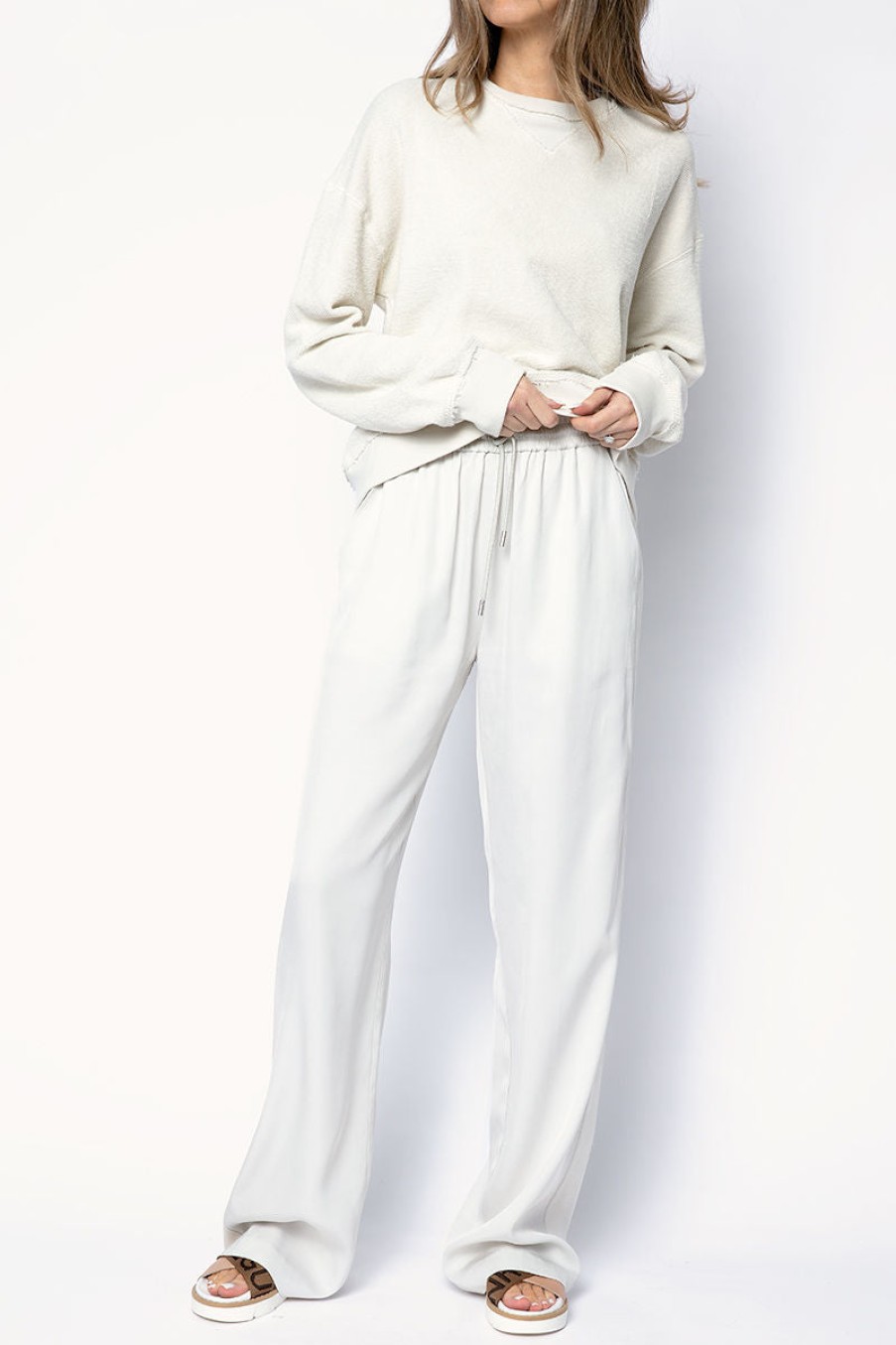 ATM Buy Viscose Twill Pull-On Pant In Gesso | Atm - T. Boutique | Bottoms